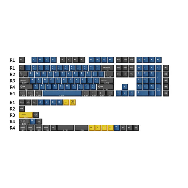 Keychron Blue Black Yellow Keycaps