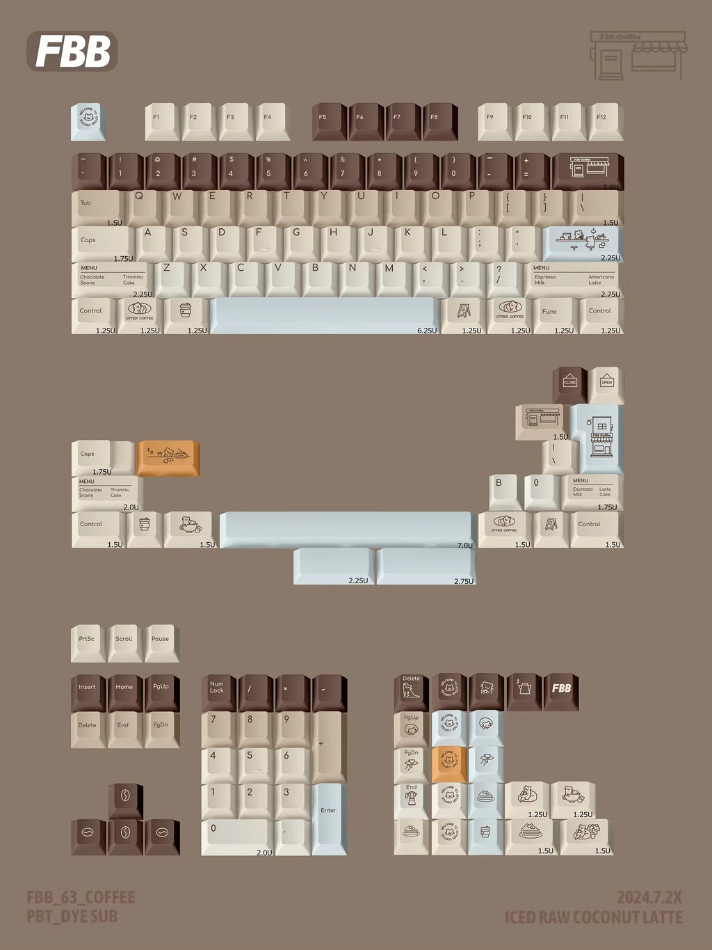 FBB - OTTER COFFEE KEYCAPS