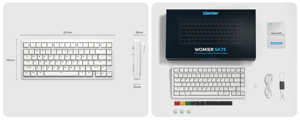 WOMIER SK75 75% WIRELESS ALUMINUM KEYBOARD