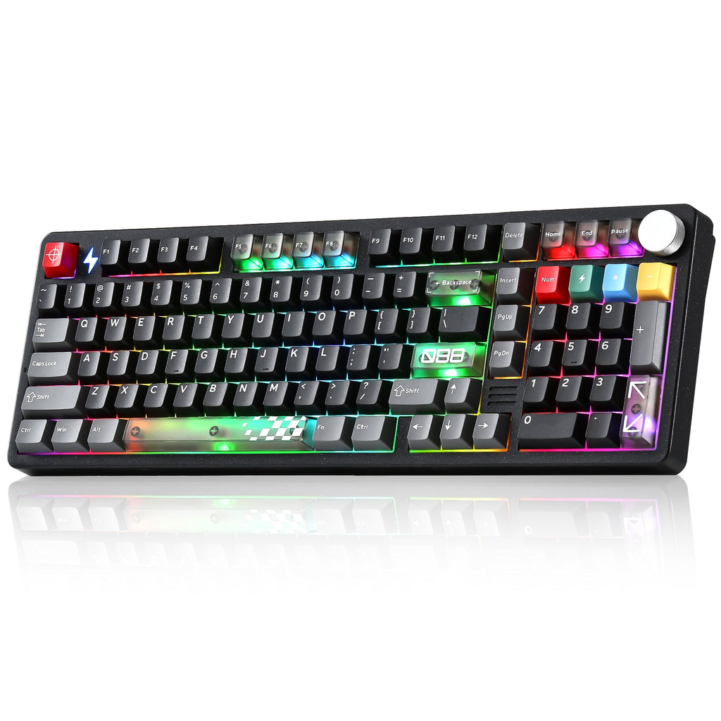YUNZII AL98 PRO 96% aluminum mechanical keyboard in black
