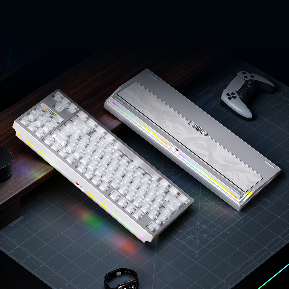 Weikav NUT87 keyboard angled view