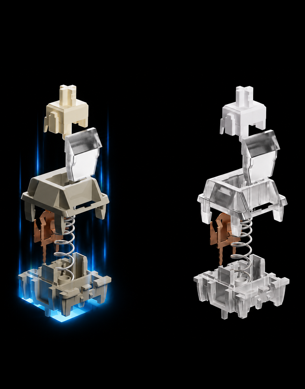 Weikav NUT87 HMX Naihuang and HMX Titanium Silver switches